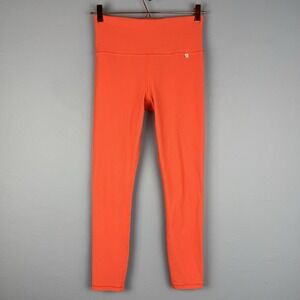 Athleta Alicia Keys Womens Pull On Ribbed Orange Leggings Pocket‎ Size Medium